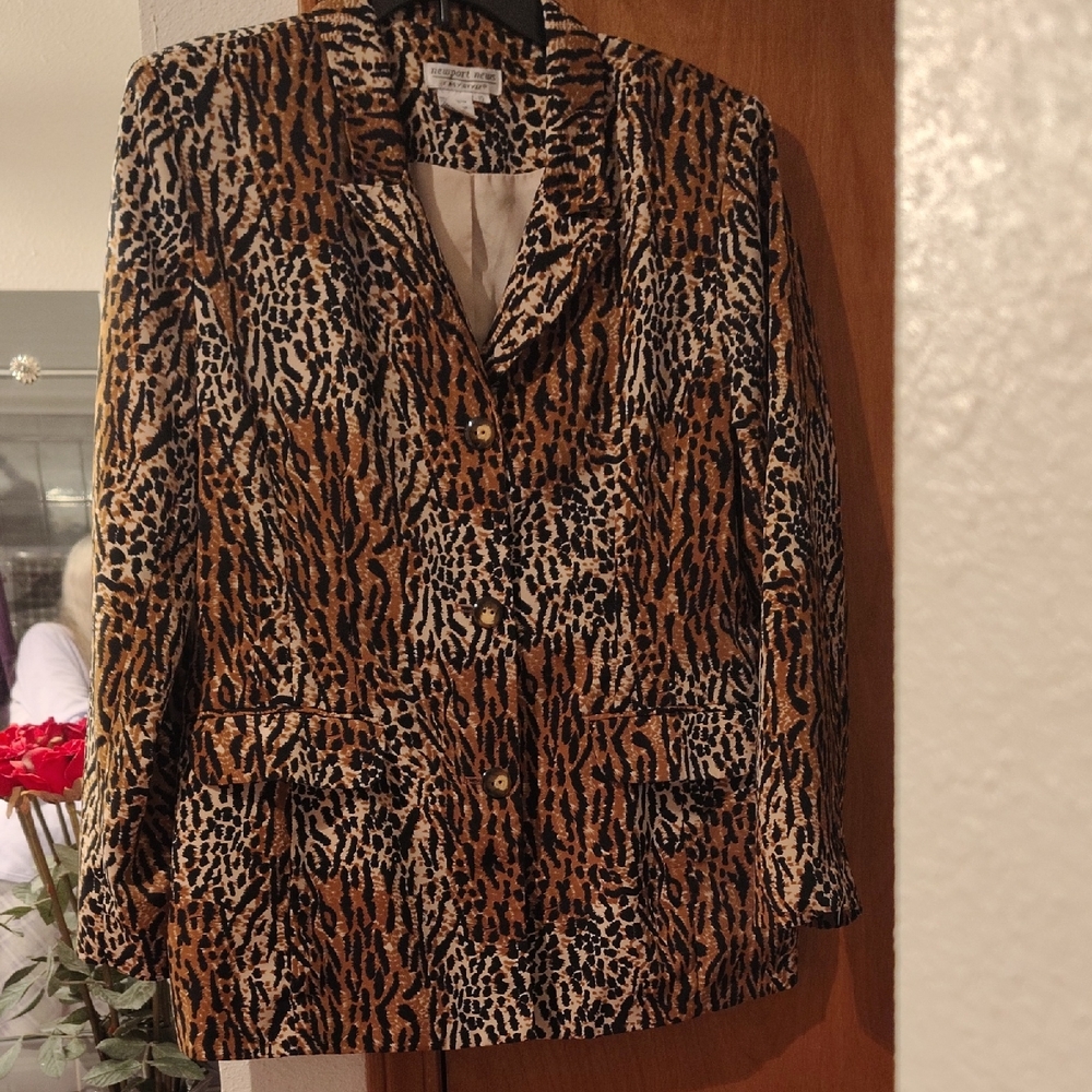 Newport News Leopard and Tiger Print Blazer